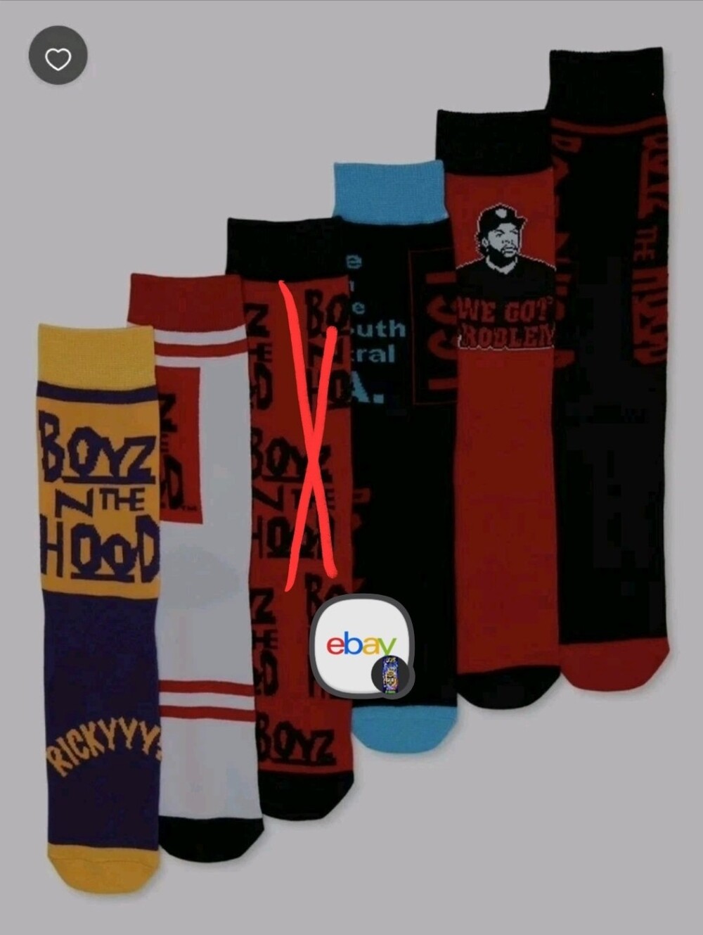 Boyz N The Hood Casual Crew Socks-5 Pairs